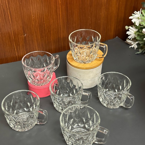 Anchor Hocking Glass Crown Point pattern Punch Cups - Picture 6 of 6